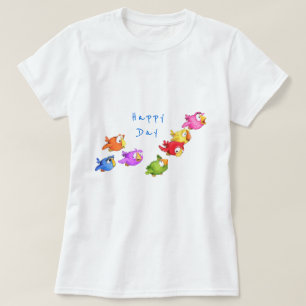 Farbenfrohe glückliche Vögel - Niedliche Sonnens T-Shirt