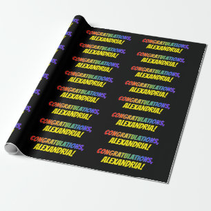 Farbenfrohe "GLÜCKWÜNSCHE" + Benutzerdefinierter N Geschenkpapier
