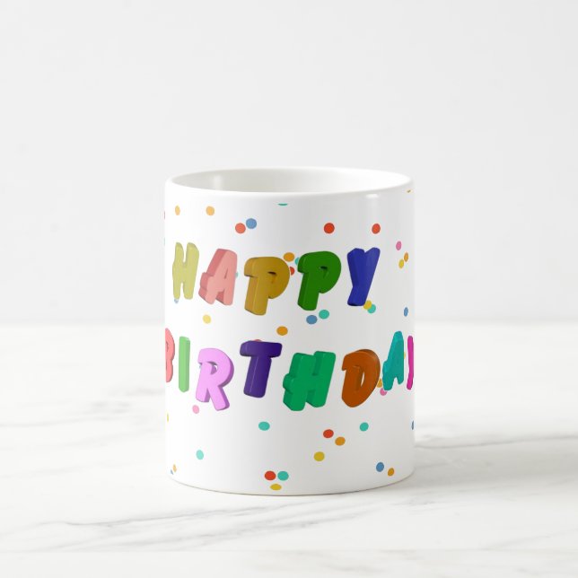 Farbenfrohe Glückwünsche zum Geburtstag Party Kaffeetasse (Mittel)