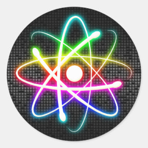 Farbenfrohe Glühen Atom - moderne Aufkleber