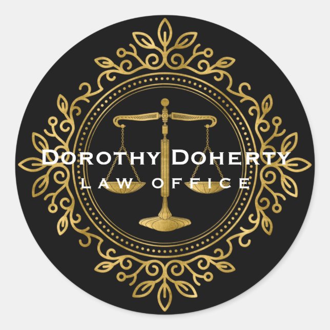 Farbenfrohe glühende Skala der Gerechtigkeit | Rec Runder Aufkleber (Vorderseite)