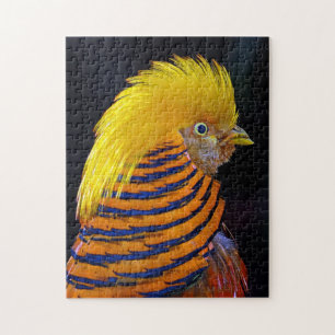 Farbenfrohe goldene Fasan-Druckpuzzle Puzzle