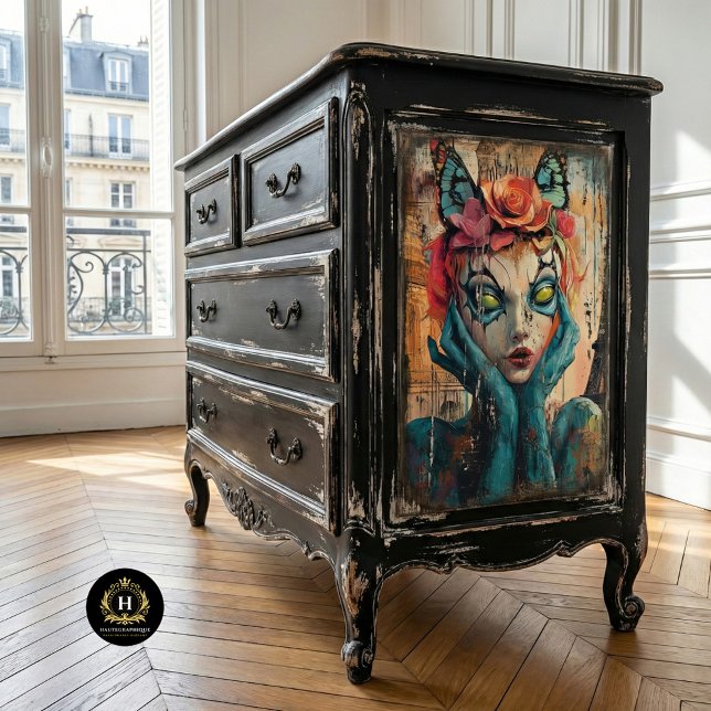 Farbenfrohe Gotik Paris Gargoyle Dekoupage Seidenpapier (Von Creator hochgeladen)