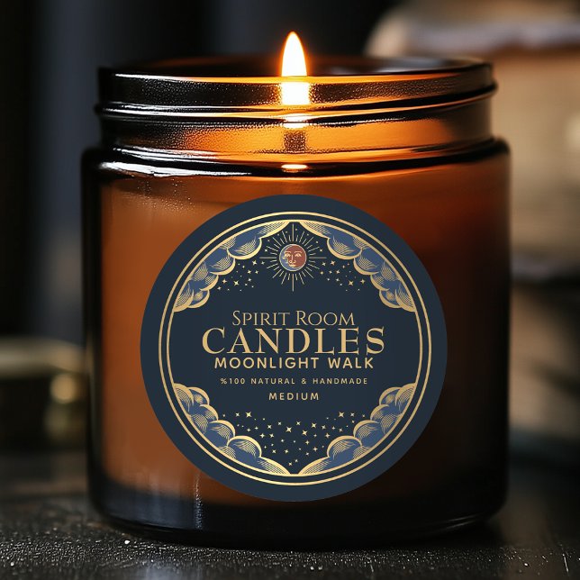 Farbenfrohe gotische Tarot Moon Editable Candle La Runder Aufkleber (Von Creator hochgeladen)