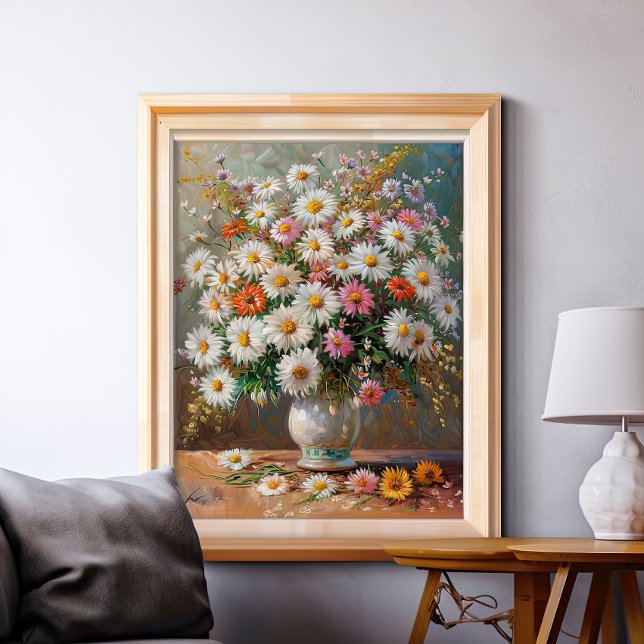Farbenfrohe Gouache Painted Daisies Poster (Von Creator hochgeladen)