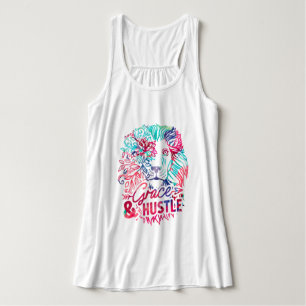 Farbenfrohe Grace & Hustle Lion Sweatshirt Tank Top
