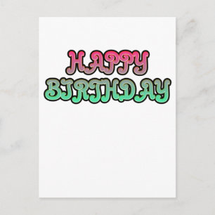 Farbenfrohe Gradient Happy Geburtstagtypografie Postkarte
