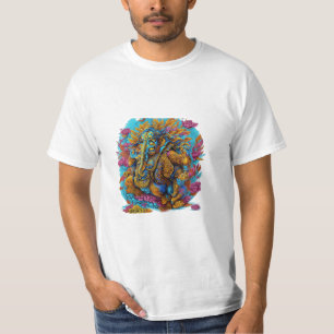 farbenfrohe Graffiti-Abbildung von Lord Ganesh T-Shirt