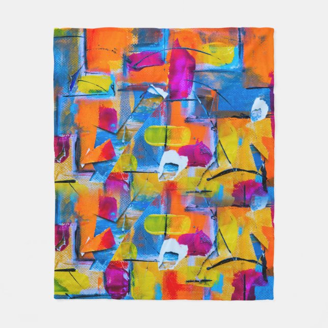 Farbenfrohe Graffiti Art Fleecedecke (Vorderseite)