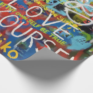 Farbenfrohe Graffiti Art Geschenkpapier