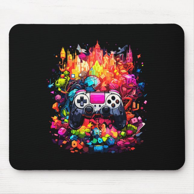 Farbenfrohe Graffiti Gefärbte Krawatte Splash Vide Mousepad (Vorne)