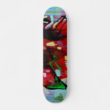 Farbenfrohe Graffiti-Skateboard