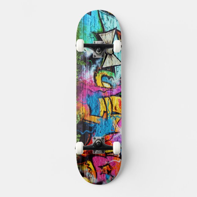 Farbenfrohe Graffiti | Street Art Skateboard (Vorderseite)