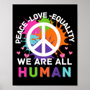 Farbenfrohe Grafik, wir sind alle menschliche Lieb Poster