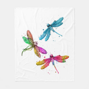 Farbenfrohe grafische Muster Dragonfly Funny Flyin Fleecedecke