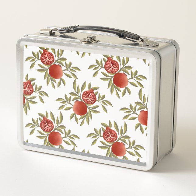 Farbenfrohe Granatapfel-Muster-Lunchbox |  Metall Brotdose (Vorderseite)