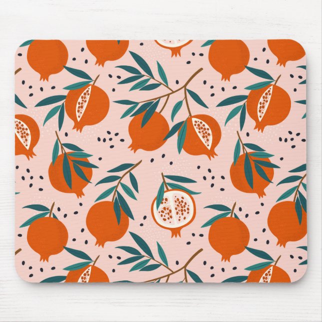 Farbenfrohe Granatapfelmuster Mousepad (Vorne)