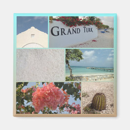 Farbenfrohe Grand Turk Foto Collage Magnet