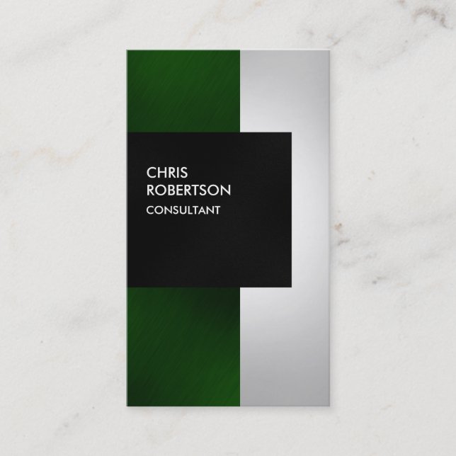 Farbenfrohe Green Gray Black Trendy Business Card Visitenkarte (Vorderseite)