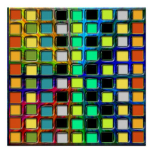 Farbenfrohe Grid-gekocht von Shirley Taylor Poster