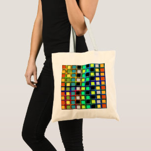 Farbenfrohe Grid gekocht von Shirley Taylor Tote B Tragetasche