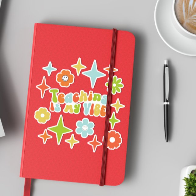 Farbenfrohe Groovy-Lehre ist meine Vibe, Lehrerin Aufkleber (Von Creator hochgeladen)