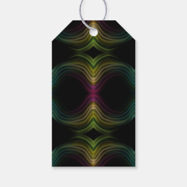 Farbenfrohe Groovy Psychedelic Muster Abstrakt Art Geschenkanhänger (Vorderseite)