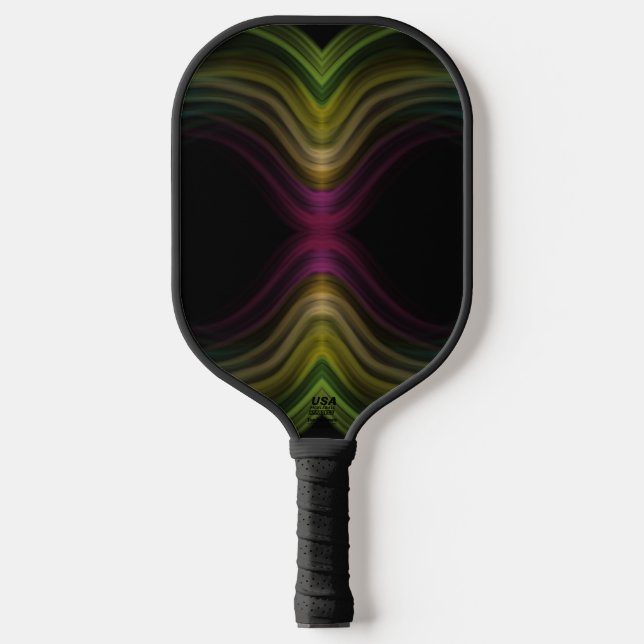 Farbenfrohe Groovy Psychedelic Muster Abstrakt Art Pickleball Schläger (Vorderseite)
