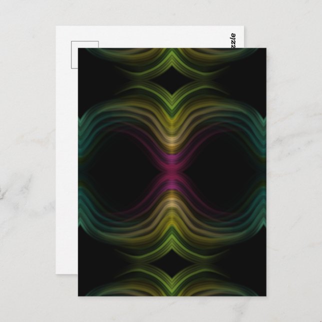 Farbenfrohe Groovy Psychedelic Muster Abstrakt Art Postkarte (Vorne/Hinten)