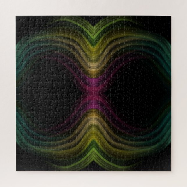 Farbenfrohe Groovy Psychedelic Muster Abstrakt Art Puzzle (Vertikal)