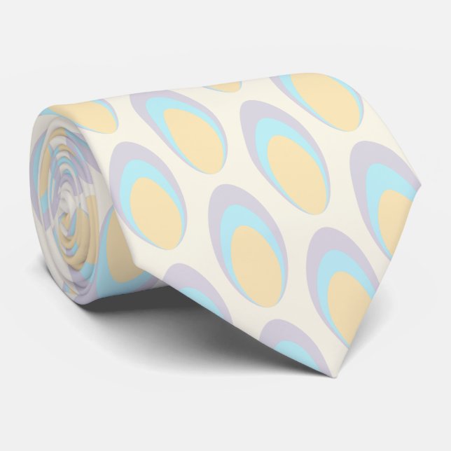 Farbenfrohe Groovy Retro 70er Pattern Neck Tie Krawatte (Gerollt)