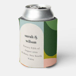 Farbenfrohe Groovy Retro Arch Abstrakte Hochzeit Dosenkühler