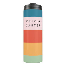 Farbenfrohe Groovy Retro Horizontaler Streifen Nam