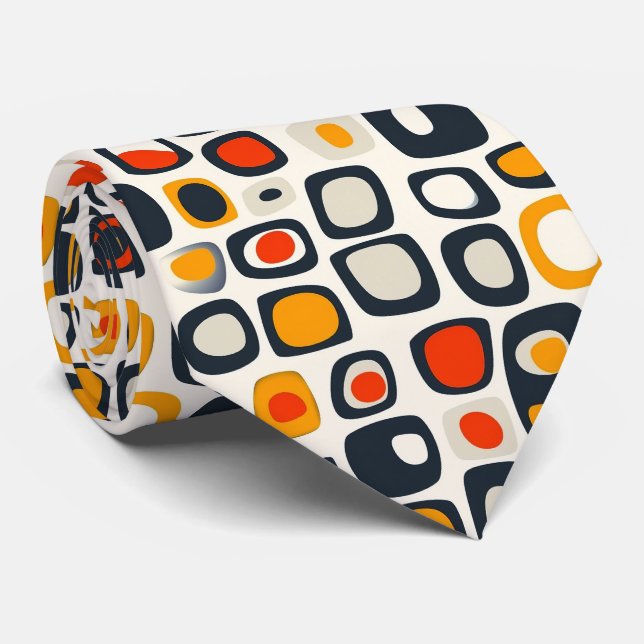 Farbenfrohe Groovy Retro Krawatte (Gerollt)