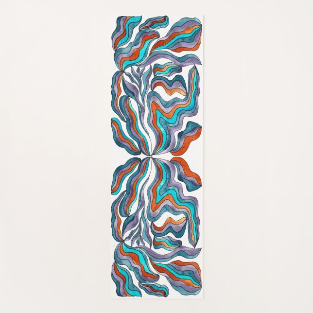 Farbenfrohe Groovy Yogamatte (Vorderseite)