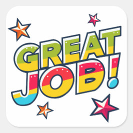 Farbenfrohe, großartige Arbeitsplatzaufkleber für Quadratischer Aufkleber