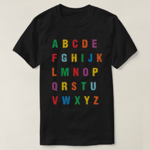 Farbenfrohe Großbuchstaben Alphabet lernen ABCs Ju T-Shirt