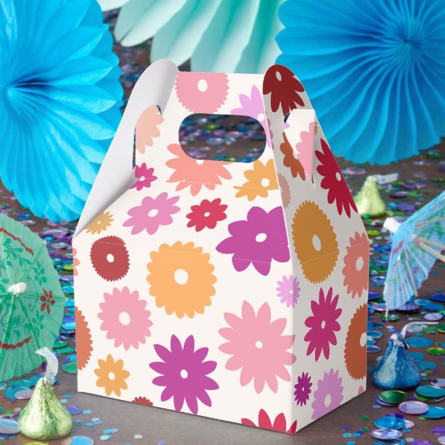 Farbenfrohe große Blütenmuster Geschenkschachtel (Party)