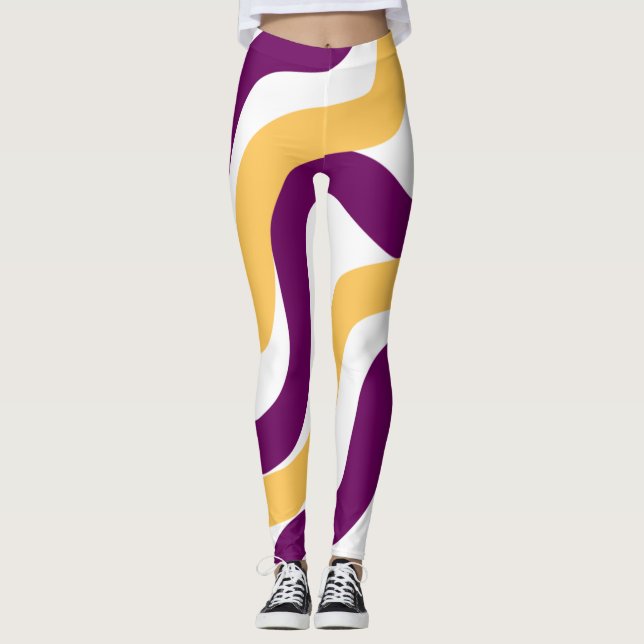 Farbenfrohe, grüne Aquarellfarben, glänzender Glit Leggings (Vorderseite)