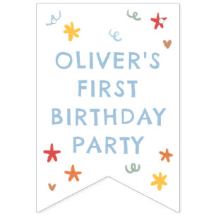 Farbenfrohe grüne Gingham 1. Geburtstag Wimpelkette