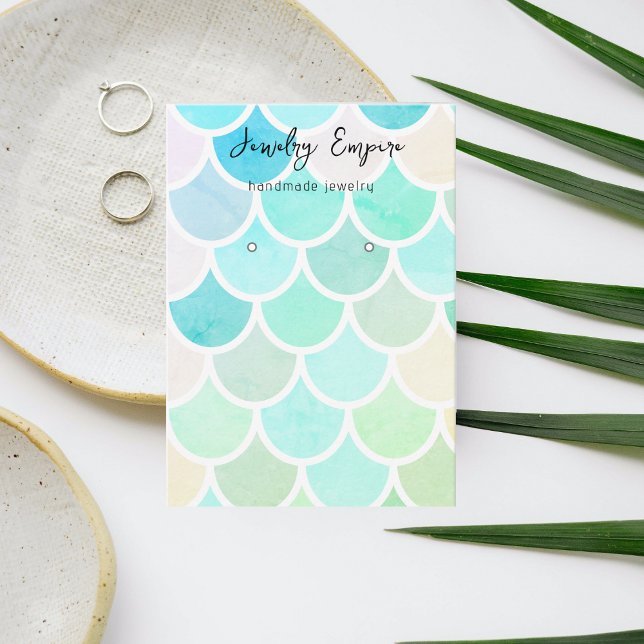 Farbenfrohe grüne Meerjungfrau Visitenkarte (Von Creator hochgeladen)