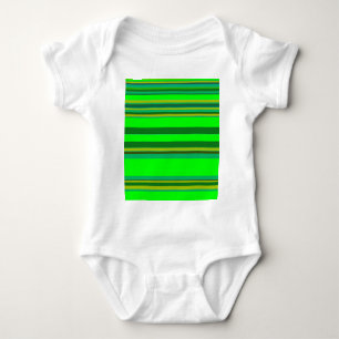 Farbenfrohe grüne Streifen, individuelles Designmu Baby Strampler