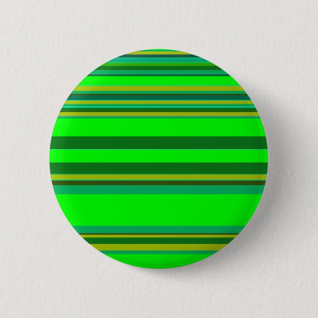 Farbenfrohe grüne Streifen, individuelles Designmu Button (Vorderseite)