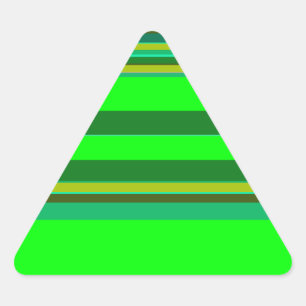 Farbenfrohe grüne Streifen, individuelles Designmu Dreieckiger Aufkleber