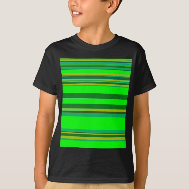 Farbenfrohe grüne Streifen, individuelles Designmu T-Shirt (Vorderseite)