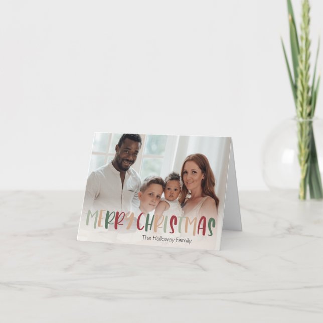 Farbenfrohe grüne Weihnachten geklappt Volles Foto (Vorderseite)