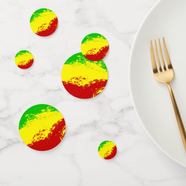 Farbenfrohe Grunge Reggea Hintergrund Konfetti (Gruppe)