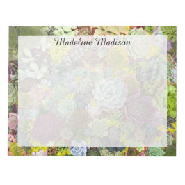 Farbenfrohe Grünpflanzen Sukkulente Notizblock