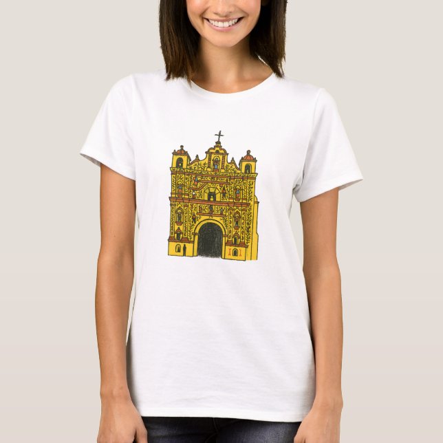 Farbenfrohe guatemaltekische Kirche T-Shirt (Vorderseite)