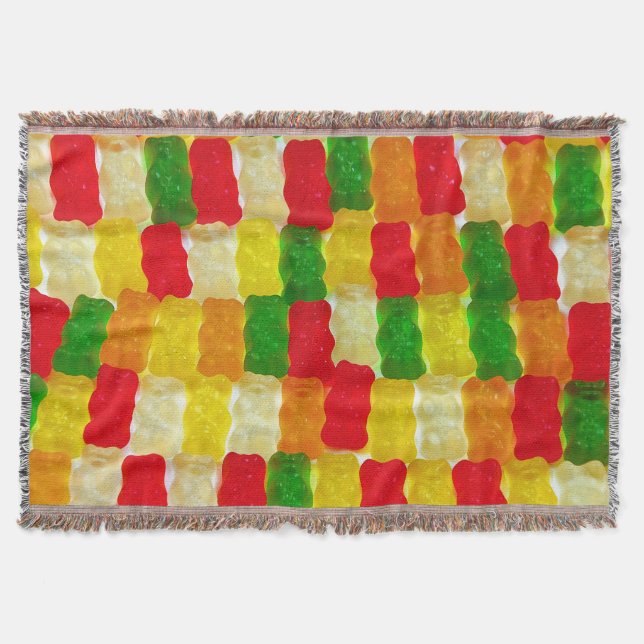 Farbenfrohe Gummi Bärenkuchen Decke (Vorderseite)